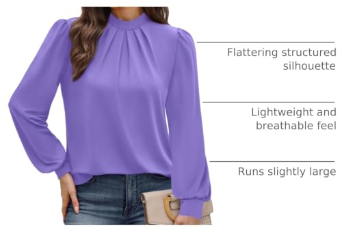 Early Fall Fashion Must Haves Winter Clothing for Women Fall Clothes Long Sleeve Blouses Dressy Casual Travel Beach Vacation Easter Outfits 2026 Spring Womens Tops Purple M (11 - Purple / Medium)