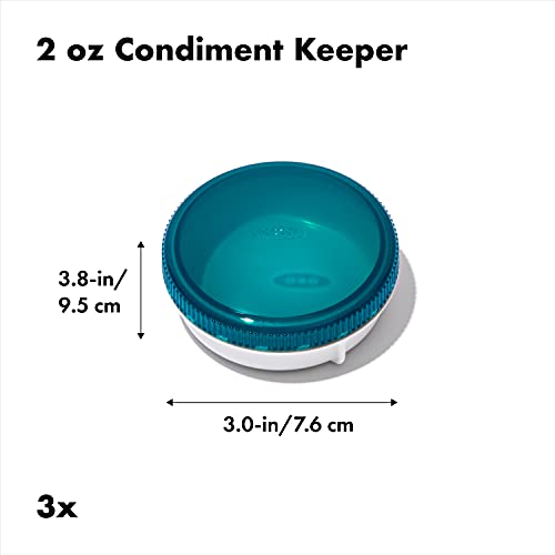 Good Grips Prep & Go Leakproof Condiment Containers (Condiment Keeper - 3 Pack / Teal)