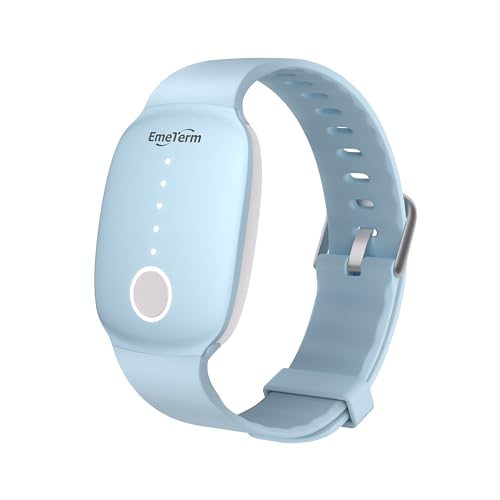 Fashion FDA Cleared Relieve Nausea Electrode Stimulator Morning Sickness Motion Travel Sickness Vomit Relief Rechargeable No Gel Drug Free Wrist Bands Without Side Effects (Blue)
