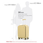 Luggage Suitcase with Spinner Wheels (Lark Yellow / 24-inch)