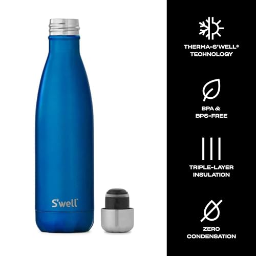 Stainless Steel Water Bottle (Ocean Blue / 17 Ounces)