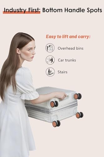 20 Inch Carry On Luggage with Leather Handle (Grey / Carry on 20inch)