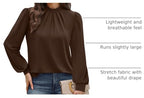 Plus Size Clothes Long Sleeve Shirts Womens Early Fall Fashion Must Haves 2026 Clothing Work School Outfits Tops Teachers Trendy Blouses Chocolate Brown Fall Clothes Essentials 2XL (03 - Brown / XX-Large)