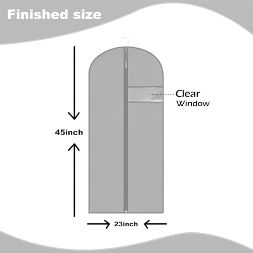 Garment Bags for Hanging Clothes (Grey / 45''- 1 Pack)