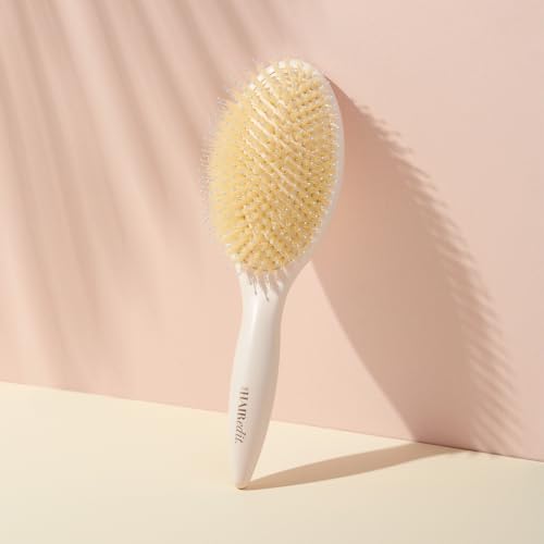 Finish & Shine Boar Bristle Hairbrush for Smooth Shiny Hair (Regular / Cream)