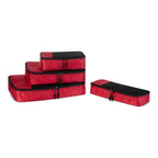 4 Piece Packing Cubes Travel Accessories Set (Red / 1 x Large, 1 x Medium, 1 x Small, 1 x Slim)