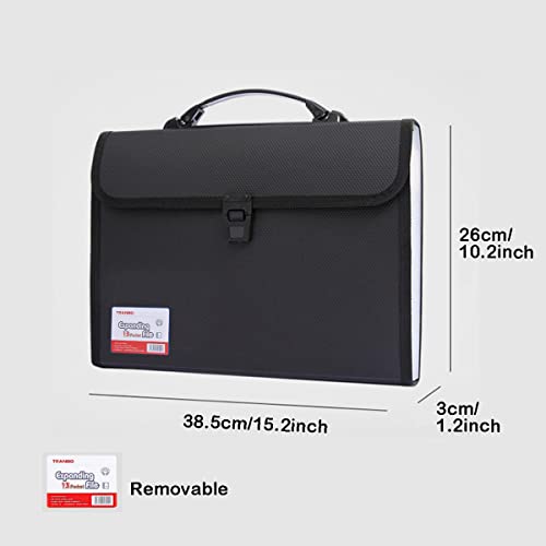 2 Pack Extra Large Legal Size (Legal Size & Foolscap / 12 Pockets,1 of Each Black and Blue)