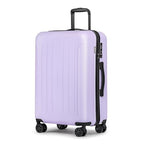 24 Inch Medium Luggage Checked TSA Approved Suitcase (Light Purple / 24" Checked)