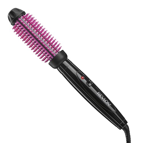 Silicone Bristle Heated Hair Styling Brush (1 Count (Pack of 1) / Pink)