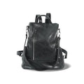Small Women Backpack Purse PU Leather Anti (Black / Small)