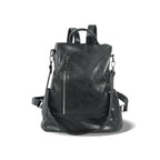 Small Women Backpack Purse PU Leather Anti (Black / Small)