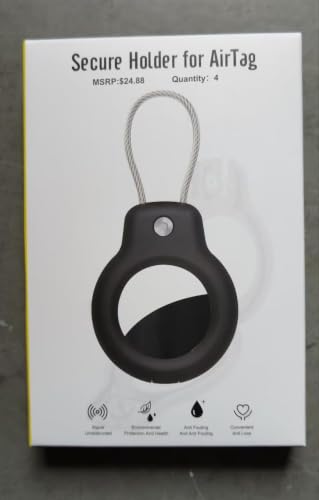for AirTag Holder Keychain (Black/Grey/Orange/Yellow)