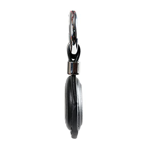 2 Pack KEEPXYZ Genuine Leather Keychain Holder Compatible with Airtag ([2 Pack] Black V2.0)