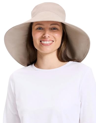Women's Ultra Wide Cotton Linen Hat UPF 50+ (Large-X-Large / Light Natural)