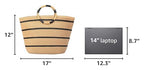 each Bags for Women Straw Tote Bag Summer Beach Bag Large Woven Straw Tote for Vacation Holiday (Brown)