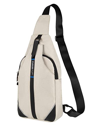 Medium Crossbody Sling Backpack Anti Theft Backpack for Traveling Chest Shoulder Bag (White(medium))