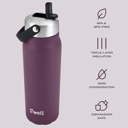 Recycled Stainless Steel Explorer with Flip Straw Lid (Plum / 24 Ounces)