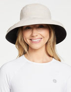 Women's Holiday Sun Hat UPF 50+ (Large-X-Large / Black/Beige)