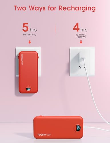 Portable Charger 10000mAh PD20W w (Red)