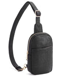 Crossbody Bags for Women Leather Cross Body Sling Bag for Woman Travel Black (1-black)