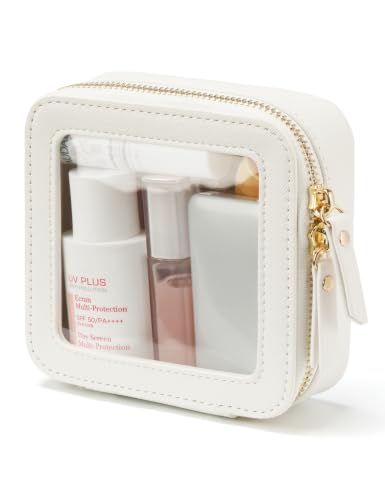 Small Clear Makeup Bag for Purse (White / Mini Chic)