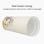 Coffee Travel Mug with Flip Lid (Glass Cat)