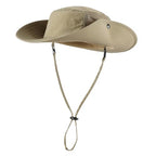 UPF50+ Mens Sun Hat Wide Brim Womens UV Protection Beach Bucket Hat Airy Fishing Hat Hiking Snap Up Cowboy Hat (One Size / Light Vert Khaki)