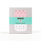 Stretch Fitted Bassinet Sheet Set BROLEX 2 Pack Cradle Sheets for Bassinet Pad (Pink White Arrow / 32x16 Inch)