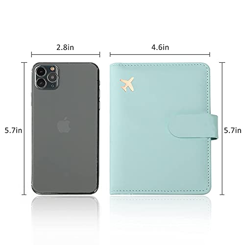 Premium Leather Passport Holder Covers Case (AD-Aqua green)