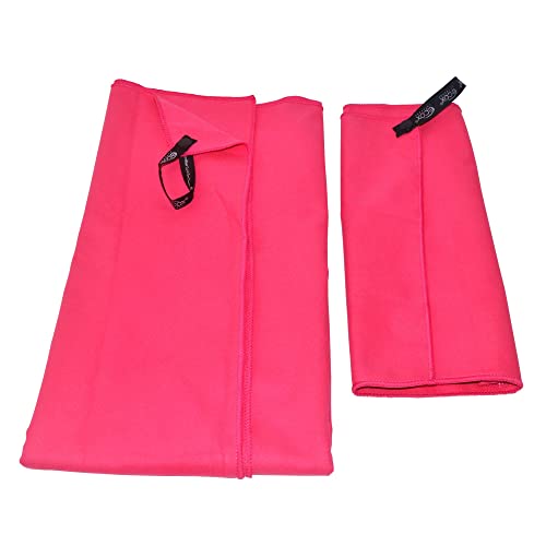 Outdoors Microfiber Towel Fast Drying Soft Feel Fast Action Drying for Gym Beach Outdoors Travel Yoga Camping Compact Size 2 Piece Set 30x60 in and 12x24 in Red MFT2PRD (Red / 30x60 inches)