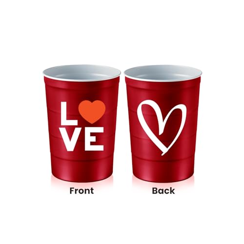 16 oz. Reusable Party Cups (Love Red / 12 Count)