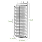20 30 Pairs Over the Door Shoe Organizer (White-1 Pack of 20 Pockets)
