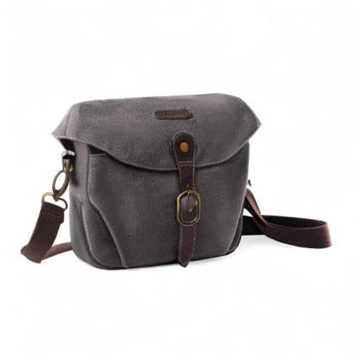 Canvas Crossbody Camera Bag with Rain Cover for Women Men (03-Gray)