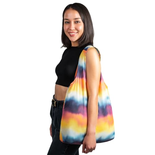 Standard 19L Tote Foldable Packable Reusable Grocery Shopping Bag (Clouds)