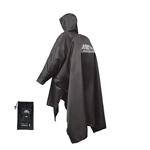 Rain Ponchos for Adults (Large Tall / Navy Blue)