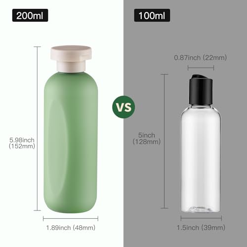 Empty Shampoo Bottles 6.7oz (200ml-4 / Green)