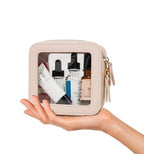 Small Clear Makeup Bag (Mini Beige)