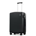 Checked Luggage 24 Inch Expandable Medium Suitcase with Wheels (Jet Black / 24 Inch EXT)