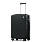 Checked Luggage 24 Inch Expandable Medium Suitcase with Wheels (Jet Black / 24 Inch EXT)