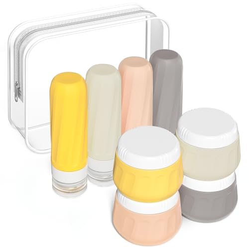 Travel Size Toiletries 8 Pack (3oz bottle 3oz jar / Golden wheat field)
