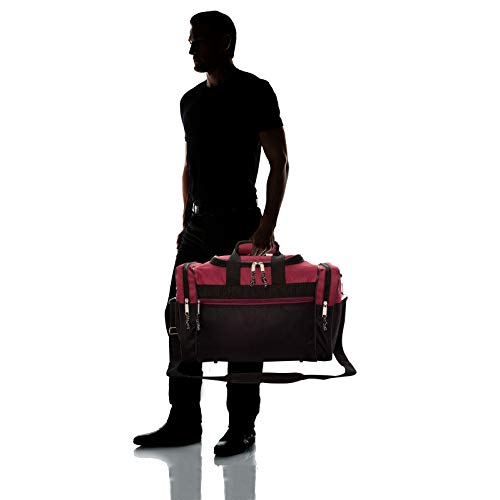 17" Blank Duffle Bag Duffel Bag Travel Size Sports Durable Gym Bag (Maroon)