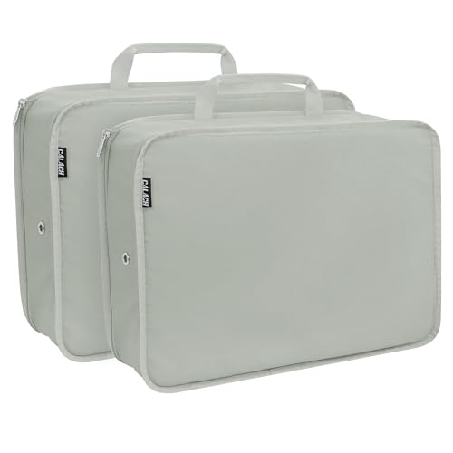 Compression Packing Cubes for Travel Packing Suitcase Organizer Bags (Grey / Extra Large)