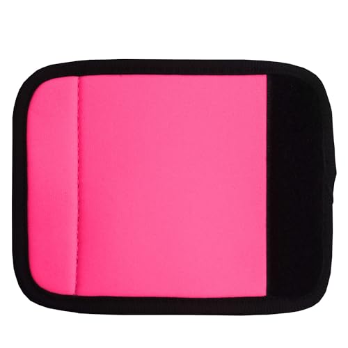 Neoprene Luggage Handle Wraps for Traveling Bright Color Luggage Tags (Pink 01)