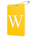 2 Pack Initial Luggage Tags for Suitcases Airplane Travel Essentials (Large W / Yellow)