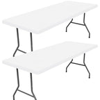2 Pack Rectangle Spandex Fitted Table Cloth (White / 96" x 36" (Rectangular))