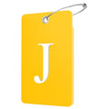 2 Pack Initial Luggage Tags for Suitcases Airplane Travel Essentials (Large J / Yellow)