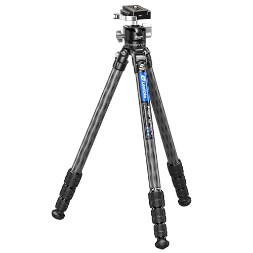 50" Compact Carbon Fiber Camera Tripod Ball Head LS (LS-254CX+LH-30LR:Max Load 8KG-4 Sections)