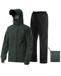 Rain Suit Waterproof Breathable Lightweight 2 (XX-Large / Grey Green)