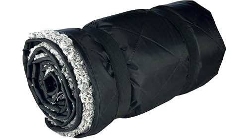 Waterproof 350 GSM Fleece or Sherpa Stadium Blanket (Black/Heather Grey)