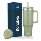 40 oz Insulated Tumbler Water Bottle with Handle (40 Ounces / Army Green)